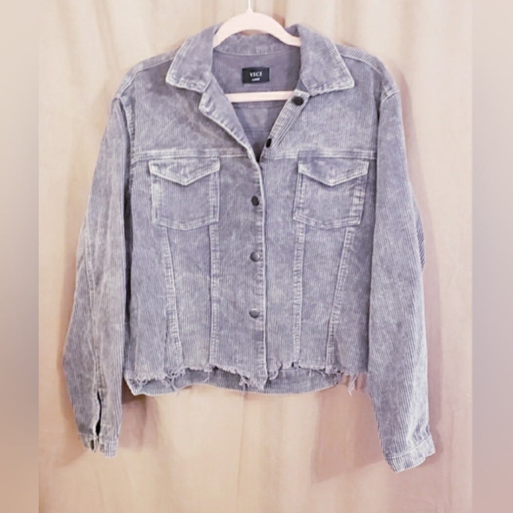 VICI COLLECTION PADDINGTON DISTRESSED COTTON CORDUROY JACKET - Picture 9 of 12